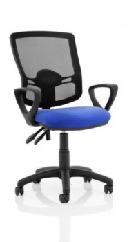 Image of Eclipse Plus II Mesh Deluxe Chair Blue Loop Arms KC0310