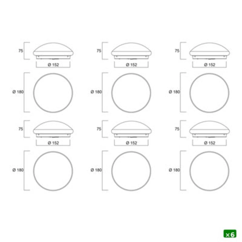 Image of Sylvania Sylcircle LED Round Ceiling Light 6W 520 Lumens Ip54 Dualtone Flush Mount - Pack Of 6