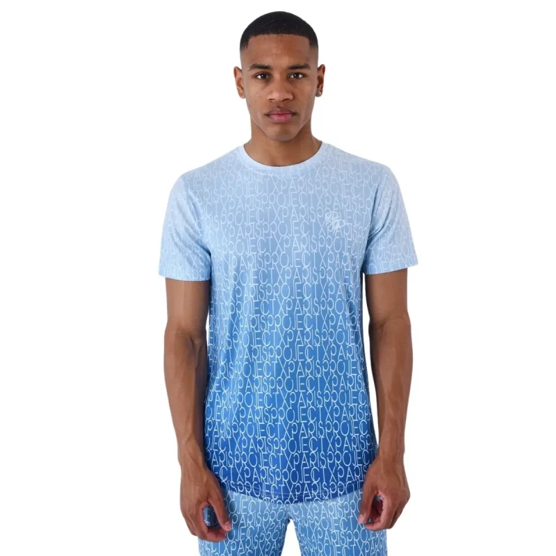 Image of Project X Paris Two-tone, all-over gradient-effect T-Shirt Project X Paris Bleu Male S