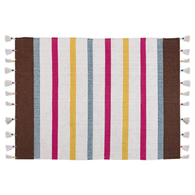 Image of Beliani Rug Hisarli Multicolour 140 X 200 Cm Cotton