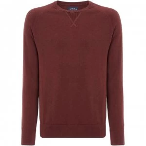 image of Criminal Burnley Washed Raglan Jumper - Burgundy