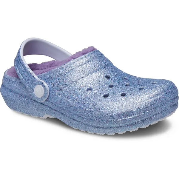 image of Crocs Kids Classic Lined Glitter Clogs Frosted Glitter C12