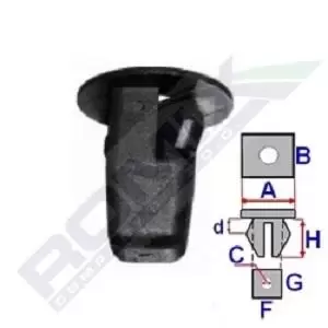 Image of ROMIX Clip, trim-/protection strip TOYOTA B21006 9018906028