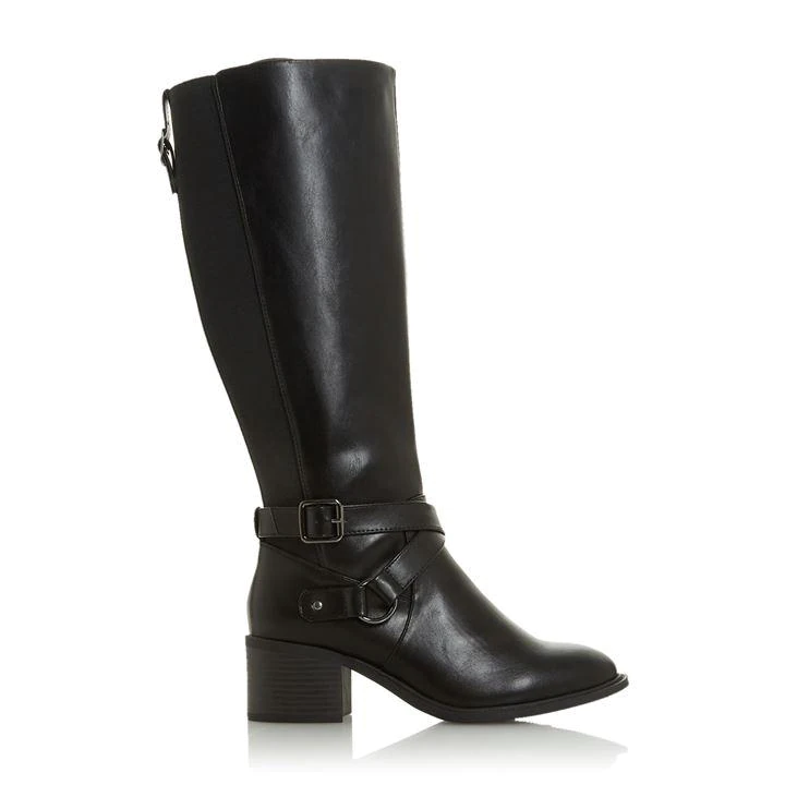 Head Over Heels by Dune Black 'Tilla' Mid Block Heel Riding Boots - 3