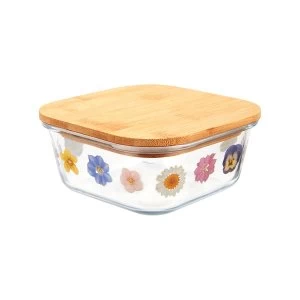 image of Sass & Belle Small Pressed Flowers Glass Storage Box