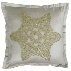 Image of Wonderland Snowflake Metallic Embellished Cushion