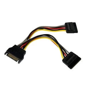 Image of StarTech 6" SATA Power Y Splitter Cable Adapter MF
