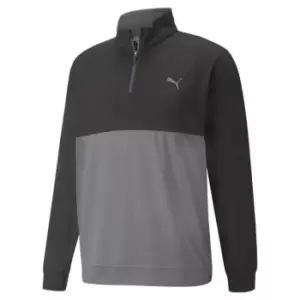 Image of Puma Colour Block Zip Top Mens - Black