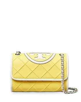 Image of Tory Burch Small Fleming Soft Patent Border Convertible Shoulder Bag
