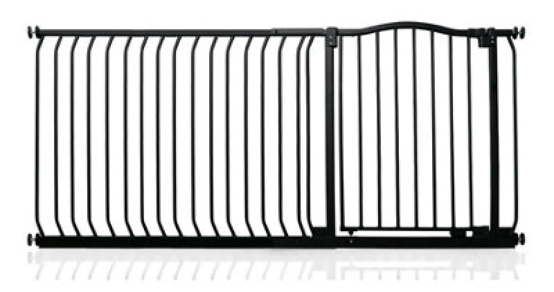 Image of Safetots Curved Top Safety Gate, 171Cm - 180Cm, Matt Black, Pressure Fit Stair Gate