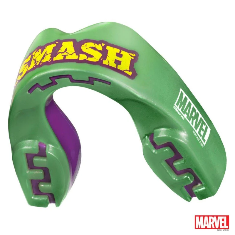 Image of Marvel The Hulk Sports Mouth Guard Adult/Junior Self-Fit Gum Shield Green