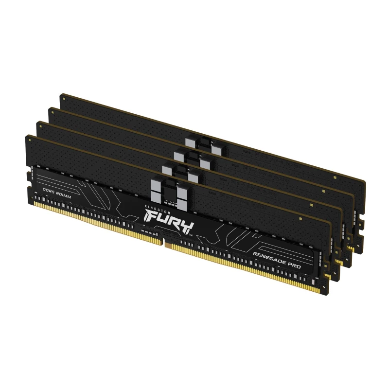 Image of Kingston Technology Kingston Technology FURY 64GB 7200MT/s DDR5 ECC Reg CL38 DIMM (Kit of 4) Renegade Pro Black KF572RH38RBK4-64