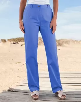 image of Cotton Traders Womens Everyday Straight-Leg Trousers in Blue