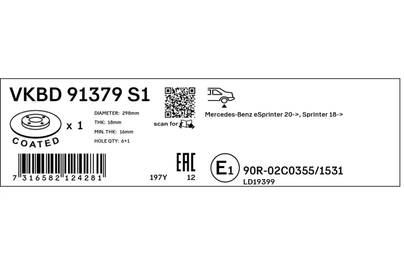 Image of SKF Brake disc SKF VKBD 91379 S1
