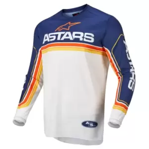 Alpinestars Fluid Speed Jersey Dark Blue Off White Orange XL