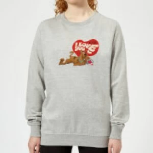 image of Scooby Doo It's No Mystery I Love You Womens Sweatshirt - Grey - L