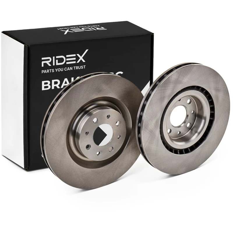 Image of RIDEX 82B1152 Brake disc Front Axle, Vented, Cast Iron, Uncoated, Untreated, without bolts/screws Cast Iron Brake Disc (82)