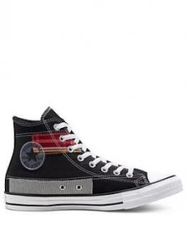 Image of Converse Chuck Taylor All Star Patchwork Hi-Tops - Black , White/Purple/Black, Size 10, Men