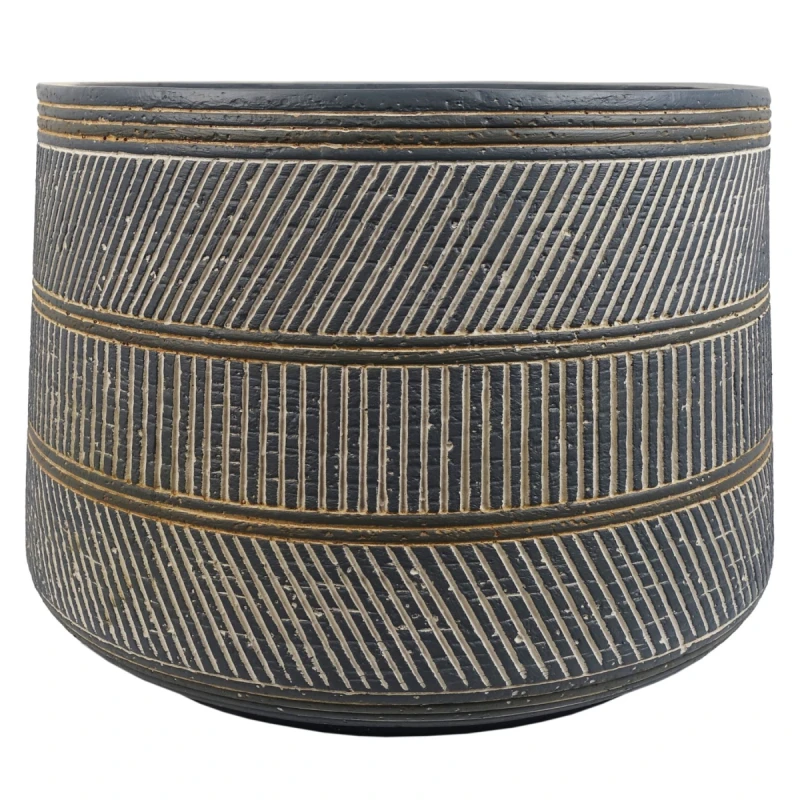 Image of Leaf 29cm x 43cm Large Maral Planter with Etching Composite Plant Pot