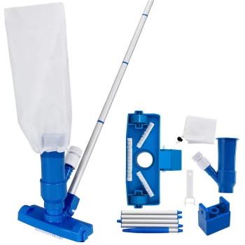 image of Pool Cleaning Kit 3Pcs with Vacuum, Pole & Collecting Bin