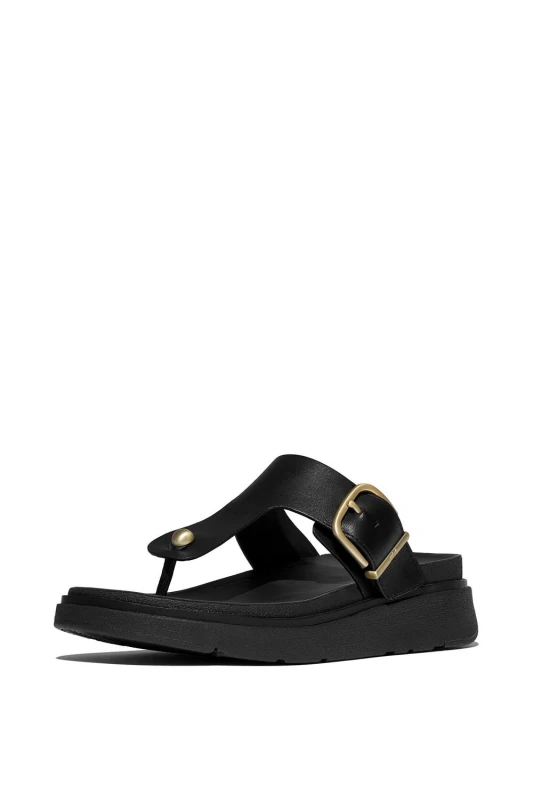 Image of FitFlop Womens Gen-FF Toe-Post Sandals in Black Size: 7 Black Female 7