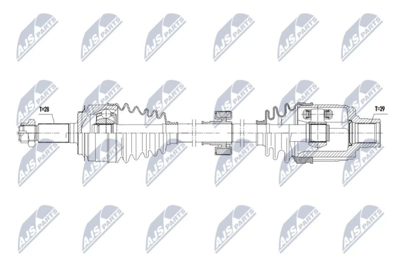 Image of NTY NPW-HD-106 Drive shaft Manual Transmission, Front Axle Right Drive Shaft (13)