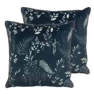 Image of Furn. Fearne Twin Pack Polyester Filled Cushions Teal