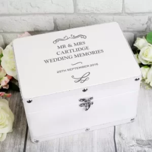 image of Personalised Antique Scroll Leatherette Keepsake Box