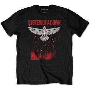 image of System Of A Down - Dove Overcome Mens X-Large T-Shirt - Black