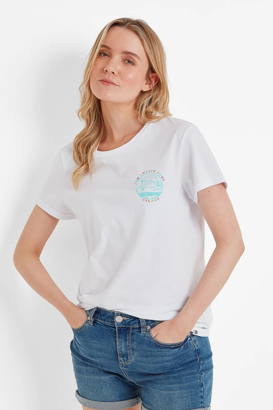 Image of TOG24 Womens 'Ireland' 100% Cotton T-Shirt in White Size: 14 White Female 14
