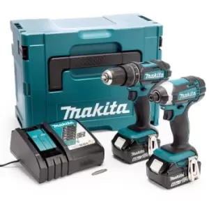 image of Makita DLX2131GJ 18V LXT Twin Pack - DHP482 Combi Drill + DTD152 Impact Driver (