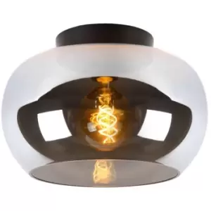 Image of Lucide JUDI - Flush Ceiling Light - Ø30.5cm- 1xE27 - Smoke Grey