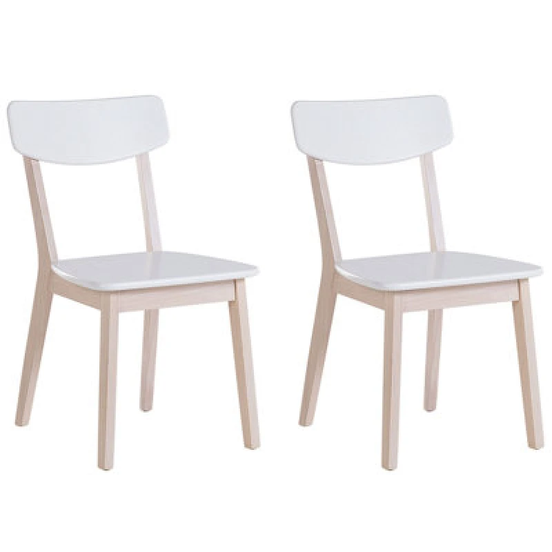 Image of Beliani Set Of 2 Dining Chairs Santos White