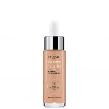 image of L'Oral Paris True Match Nude Plumping Tinted Serum (Various Shades) - 3-4 Light-Medium