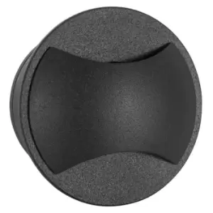 Image of Fargo Outdoor Recessed Wall Lamp Sandy Black Aluminium LED 3W 54Lm 3000K IP65 - Merano