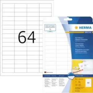 image of Herma 4226 Labels (A4) 48.3 x 16.9mm Paper, matt White 1600 pc(s) Permanent Correction labels