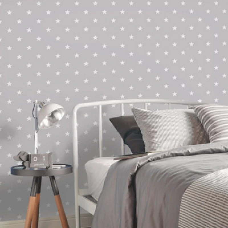 Image of Galerie Deauville 2 Taupe Beige White Deauville Star Smooth Wallpaper