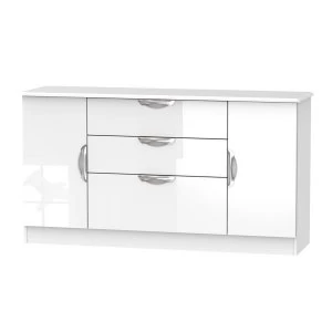 Image of Indices 3-Drawer, 2-Door TV Unit - White