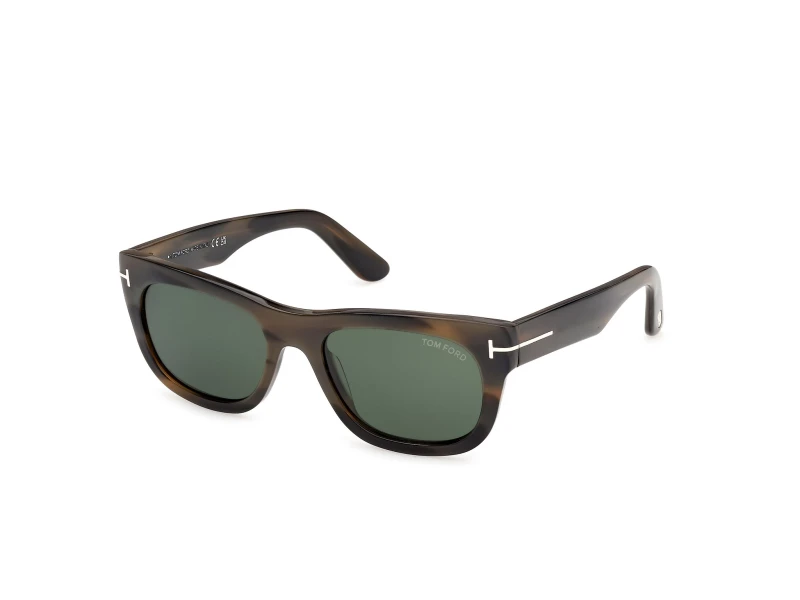 Image of TOM FORD Man TOM FORD FT1334 MARSHALL-02 55N Sunglasses Acetate Havana Green Squared Normal Havana Sunglasses Man Acetate