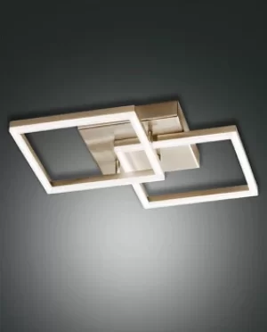 image of Bard Integrated LED Semi Flush Light Gold Matt Glass