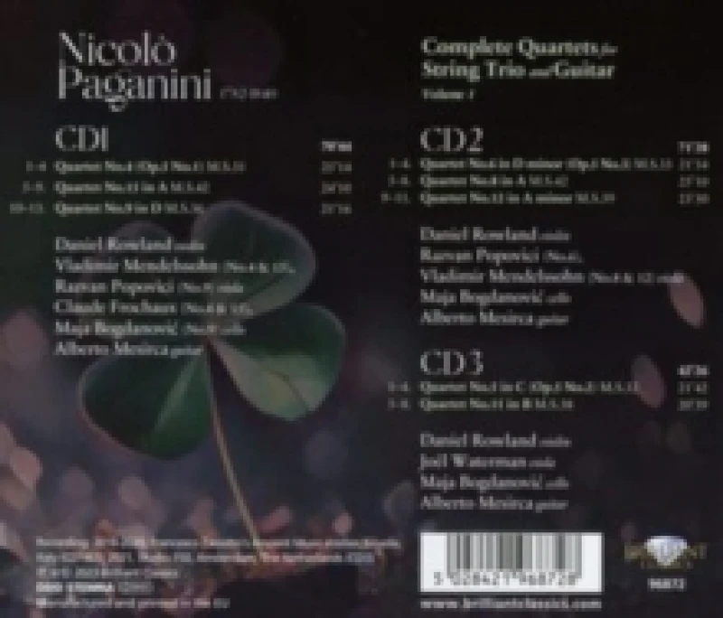 Image of Paganini: Complete Quartets for String Trio and Guitar CD / Box Set