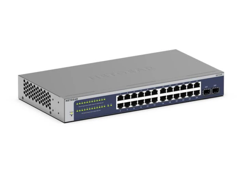 Image of Netgear Netgear GS724Tv6 Managed L2+/L3 Gigabit Ethernet (10/100/1000) 1U Blue, Grey GS724T-600EUS