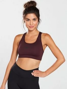 image of Nike Training Classic Medium Support Bra Burgundy Burgundy Size S Women