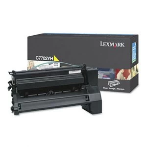 image of Lexmark C7702YH Yellow Laser Toner Ink Cartridge