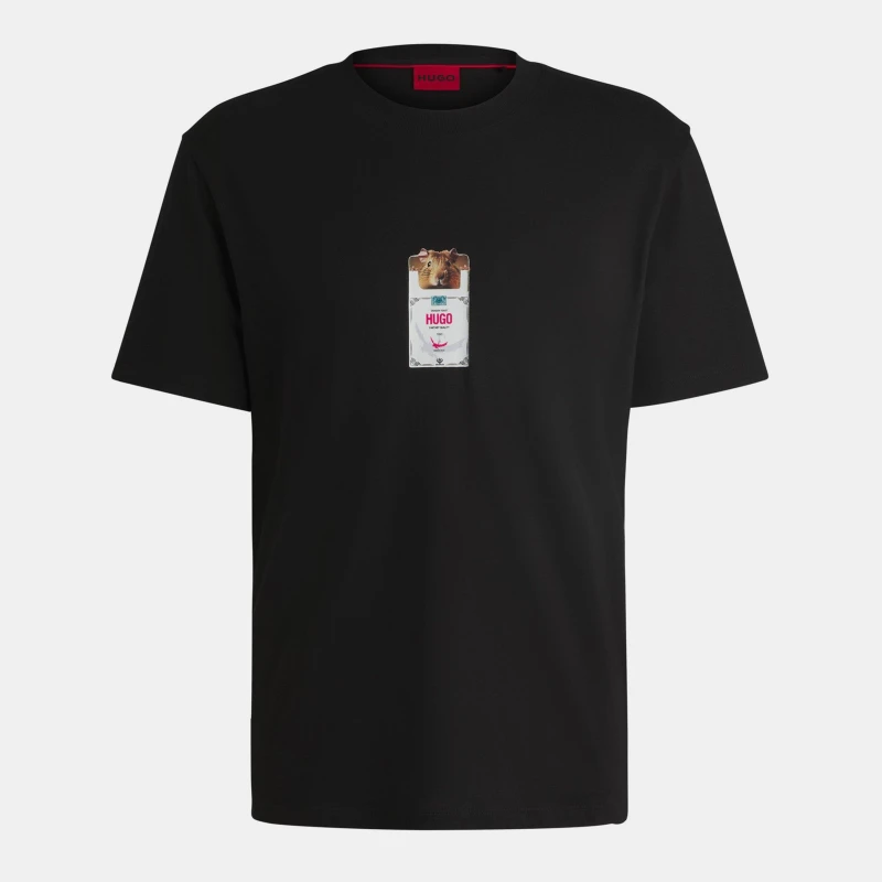 Image of Hugo Mens Regular Fit T-Shirt Black 001 male X Small