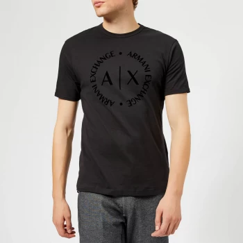 image of Armani Exchange AX Tonal Logo T-Shirt Black Size 2XL Men