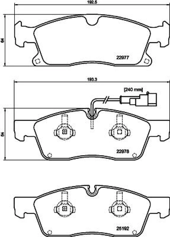 Image of HELLA Brake pad set HELLA 8DB 355 039-871
