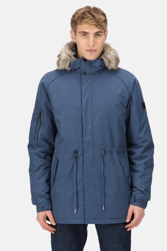 Image of Regatta Regatta Men 'Salinger III' Isotex Waterproof Hiking Parka Jacket in Dark Blue Size: Medium Dark Blue M Male 5059404843961