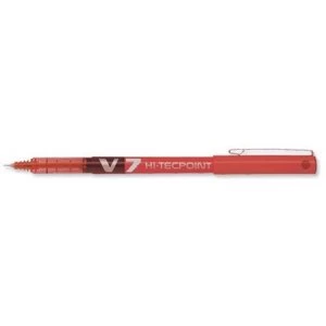 Pilot V7 Rollerball Pen Needle Tip 0.7mm Line 0.5mm Red Pack of 12