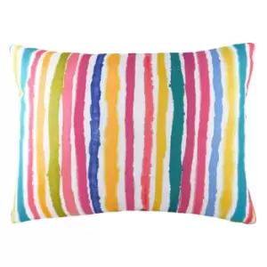 Image of Aquarelle Stripe Abstract Cushion Multicolour